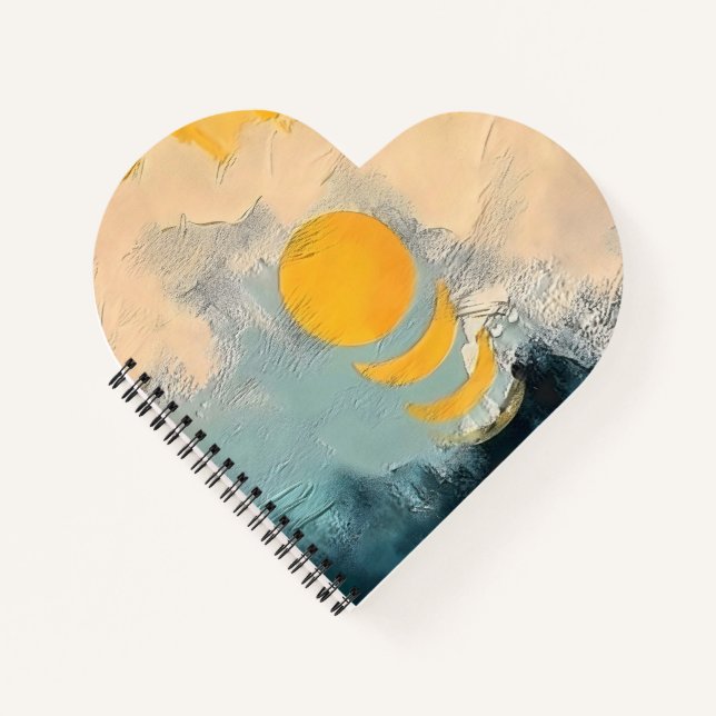 Carnet Coucher de soleil abstrait – Calme doré sur les ho (Devant)