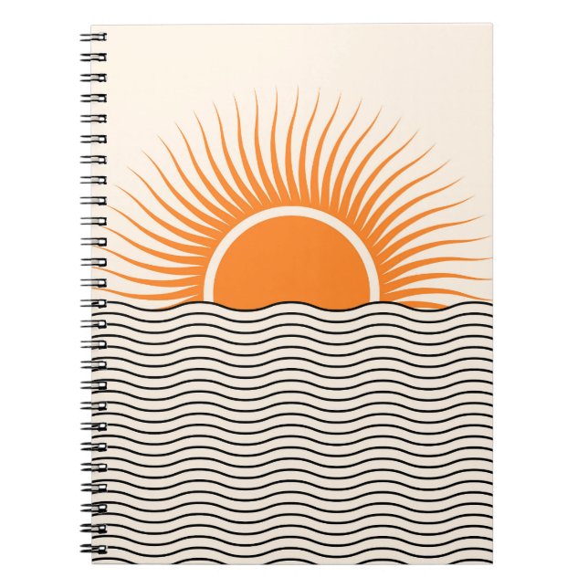 Carnet Coucher de soleil Abstrait : décoration boho géomé (Devant)