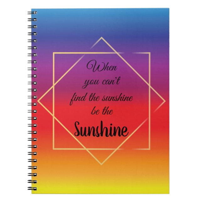 Carnet coucher de soleil clair élégant avec citation (Devant)