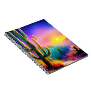 Carnet Coucher de soleil coloré dans le désert