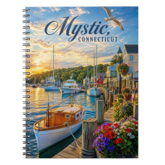Carnet Coucher de soleil dans le port de Mystic, Connecti