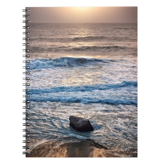 Carnet Coucher de soleil délicat sur la plage (Devant)