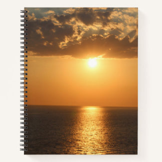 Carnet Coucher de soleil doré sur la mer - photographie P