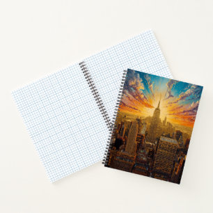 Carnet Coucher de soleil doré sur la skyline de New York