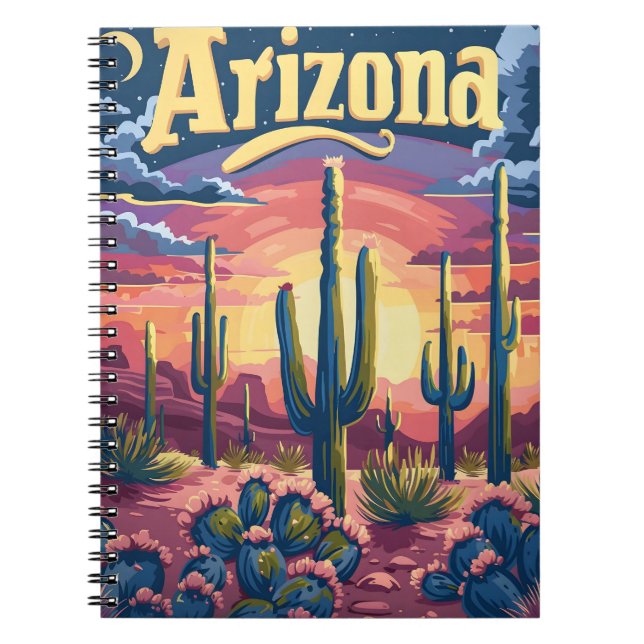 Carnet Coucher de soleil du désert de l'Arizona (Devant)