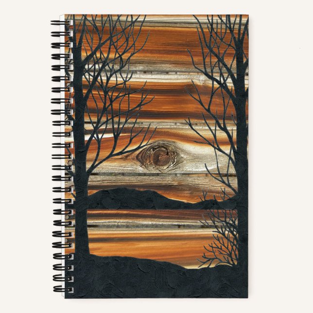 Carnet Coucher de soleil en bois (Recto)