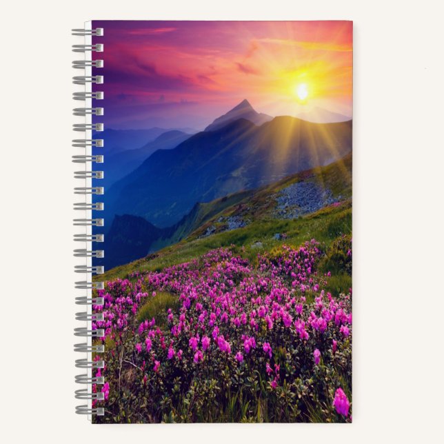 Carnet coucher de soleil & fleurs (Recto)
