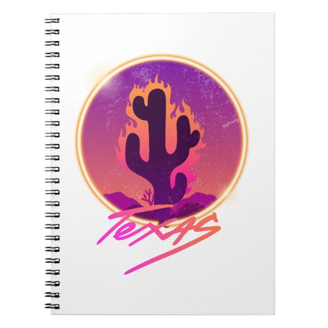 CARNET COUCHER DE SOLEIL NÉON CACTUS (Devant)