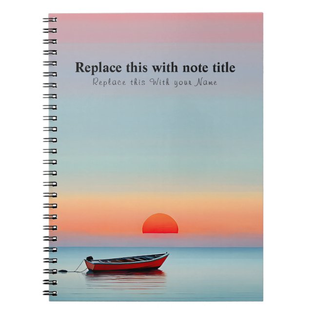Carnet Coucher de soleil océanique personnalisé (Devant)