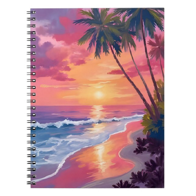 Carnet Coucher de soleil paradisiaque | Plage tropicale r (Devant)