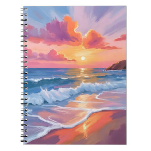 Carnet Coucher de soleil pastel sur l'océan Peinture co