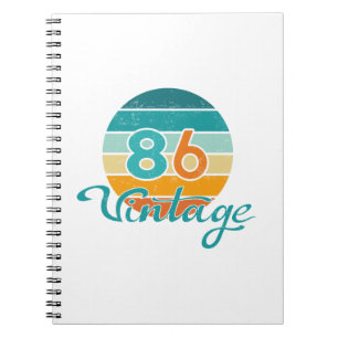 Carnet Coucher de soleil rétro 86 en détresse vintage