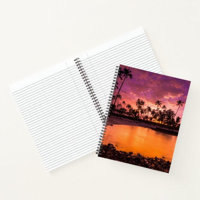 Carnet Coucher de soleil rose sur la plage d'Hawaii (Intérieur)
