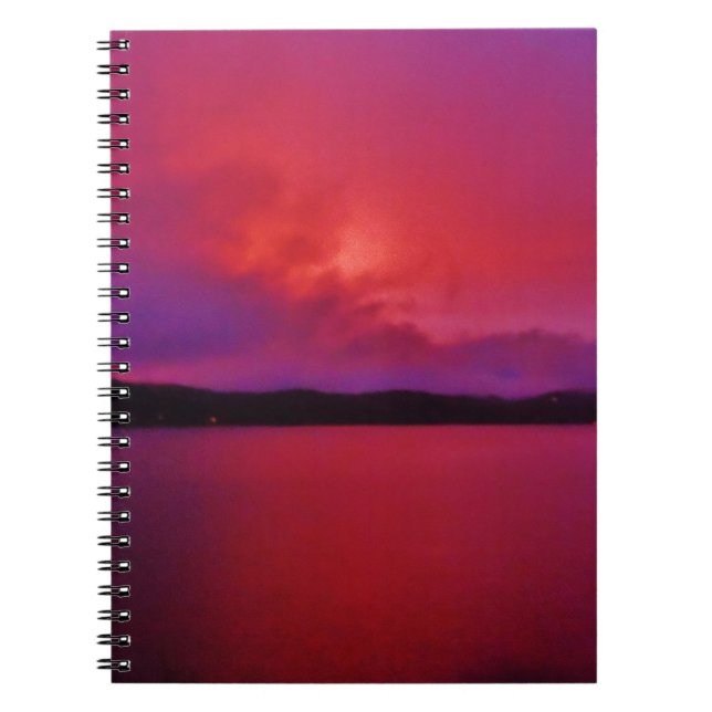 Carnet Coucher de soleil rose vif sur le lac Arrowhead (Devant)