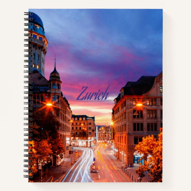 Carnet Coucher de soleil suisse de Zurich (Devant)