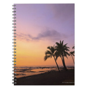 Carnet Coucher de soleil sur la baie de Kahaluu à Kona, H