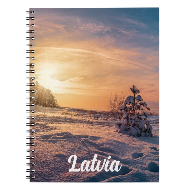 Carnet Coucher de soleil sur la côte de la mer d'hiver (Devant)
