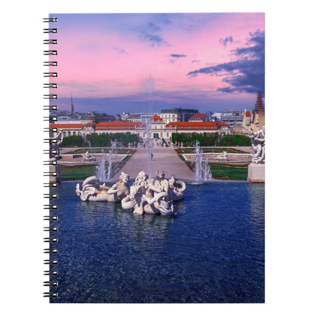 Carnet Coucher de soleil sur la fontaine de Vienne (Devant)