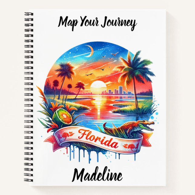 Carnet Coucher de soleil sur le paysage sauvage de Florid (Devant)