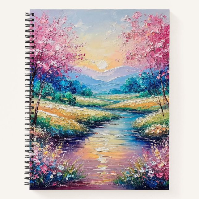 Carnet Coucher de soleil sur un ruisseau serein (Devant)