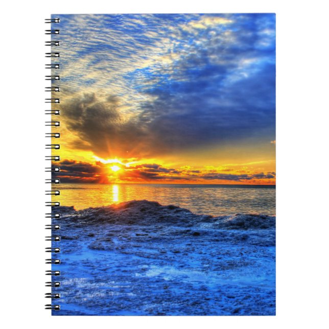 Carnet Coucher du soleil au-dessus de neige (Devant)