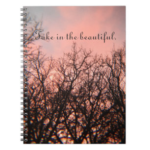 Carnet Coucher du soleil dans les bois
