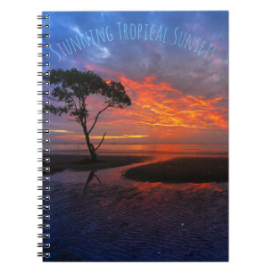 Carnet Coucher du soleil orange tropical