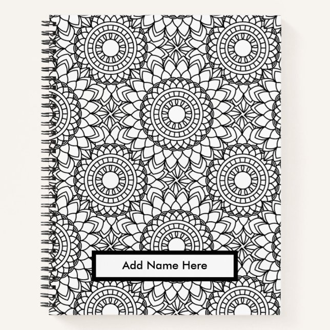 Carnet Couleur de la couverture Floral Nom personnalisabl (Devant)