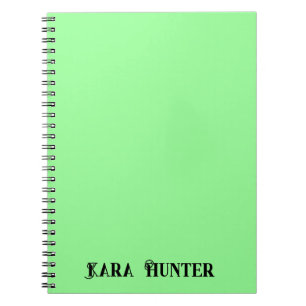 Carnet Couleur de menthe néon   Script personnalisé noir 