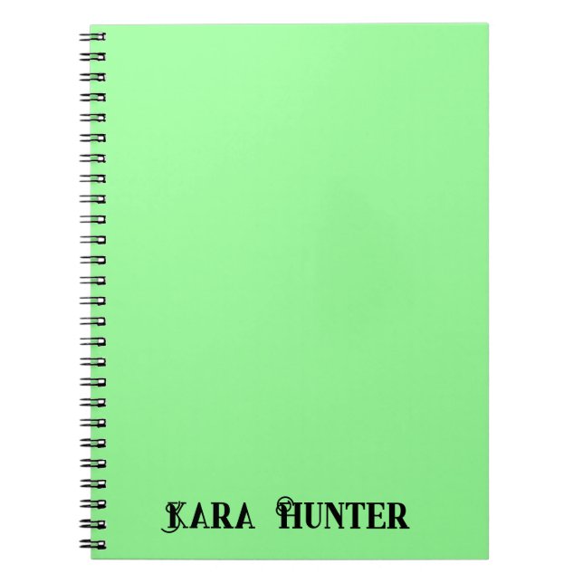 Carnet Couleur de menthe néon | Script personnalisé noir  (Devant)