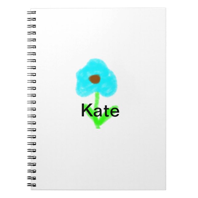 Carnet Couleur d'eau bleu vert ajouter votre nom texte pe (Devant)