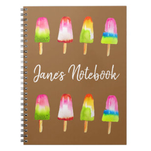 Carnet Couleur d'eau estivale de la glace de popsicle