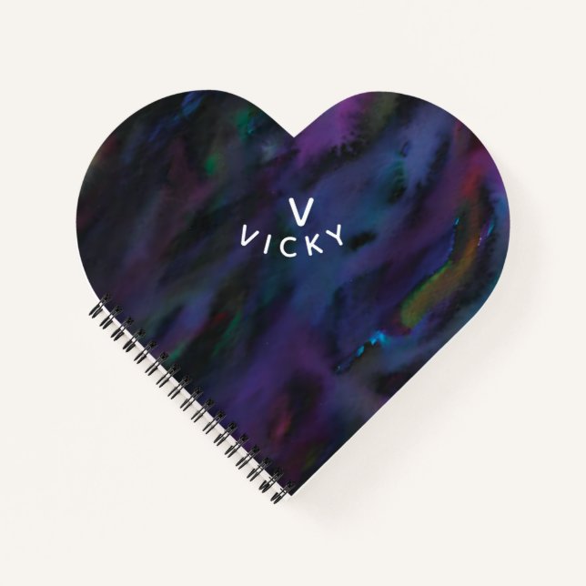 Carnet Couleur d'eau fumée abstraite personnalisée et amu (Devant)