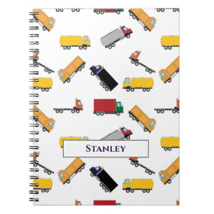 Carnet Couleur d'eau jaune foncé Cute Camion personnalisé