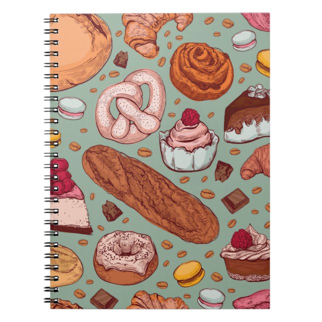 Carnet Couleur dessinée à la main style boulangerie patte (Devant)