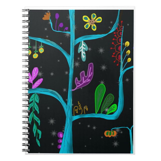 Carnet Couleur d'illumination fleur de fantaisie lumineus (Devant)