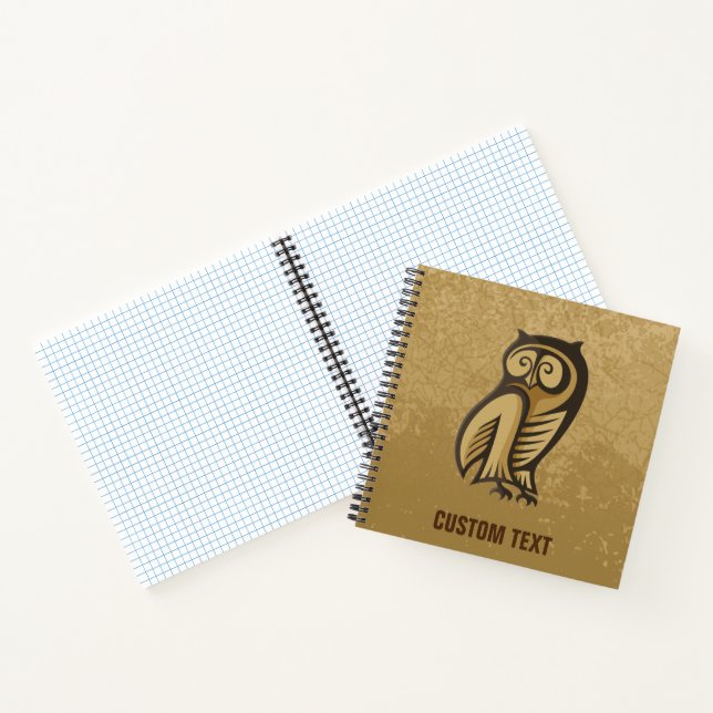 Carnet Couleur du symbole de hibou (Intérieur)