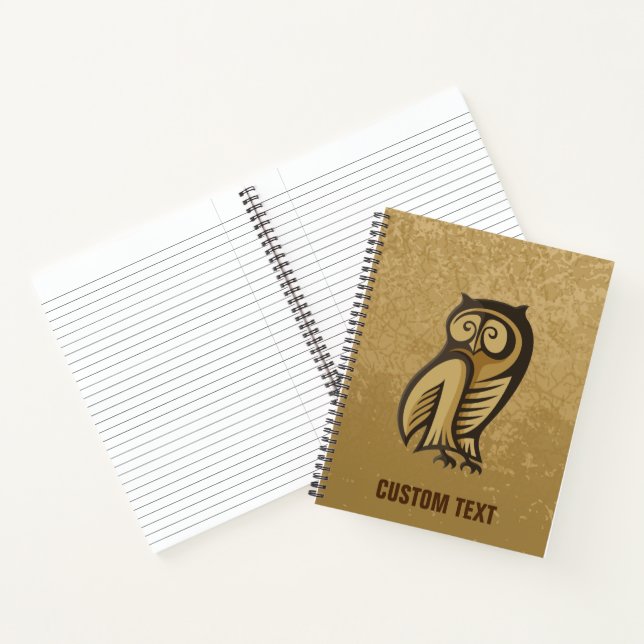 Carnet Couleur du symbole du hibou (Intérieur)