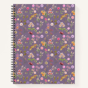 Carnet couleur motif-rose, pourpre, vert-vert