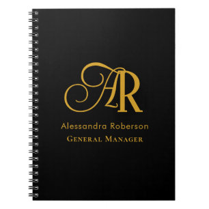 Carnet Couleur noire et or élégante