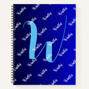 Carnet Couleur noire - Nom initial Monogramme