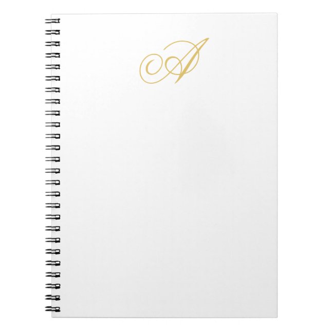 Carnet Couleur Or Monogramme Initiale Classique Professio (Devant)