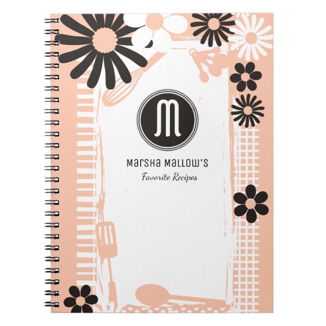 Carnet Couleur personnalisée shabby girly chef boulangeri (Devant)