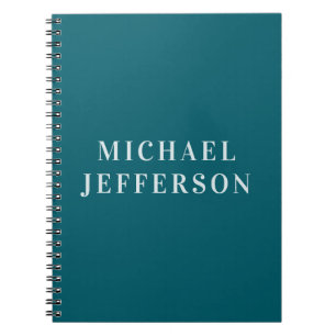 Carnet Couleur sarcelle foncée uni élégante personnalisée