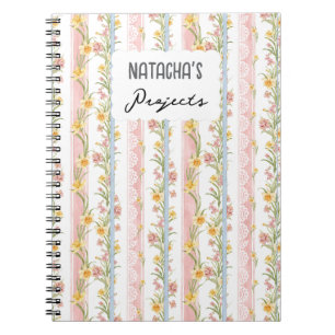 Carnet Couleur Shabby Style chic dentelle et floral rose