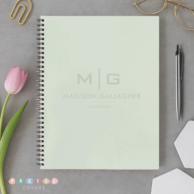 Carnet Couleur verte mousse pastel lumière douce et solid (Solid Soft Light Pastel Sage Moss Green Color Notebook)