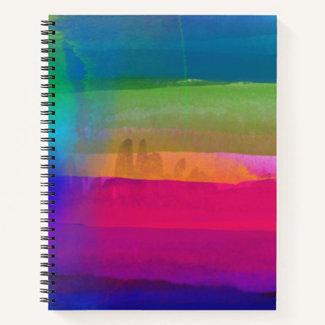 Carnet Couleurs arc-en-ciel aquarelle abstraites  (Devant)