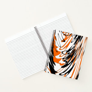 Carnet Couleurs Bengale Lignes Orange et Noires Ondulées
