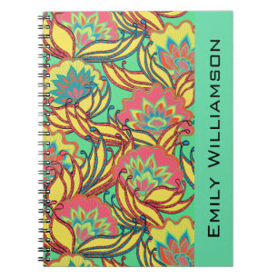 Carnet Couleurs caribéennes Boho Floral Personnalisé