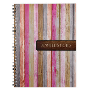 Carnet Couleurs chaudes Bois Élégant Cuir Look #21